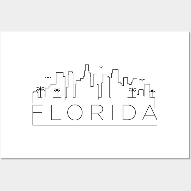 Florida  Minimal Skyline Wall Art by kursatunsal